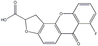 1,2-Dihydro-7-fluoro-6-oxo-6H-furo[2,3-c]xanthene-2-carboxylic acid Struktur