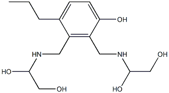 2,3-Bis[[(1,2-dihydroxyethyl)amino]methyl]-4-propylphenol Struktur