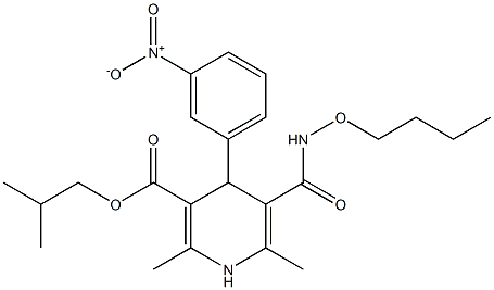 2,6-Dimethyl-4-(3-nitrophenyl)-5-[(butoxyamino)carbonyl]-1,4-dihydropyridine-3-carboxylic acid 2-methylpropyl ester Struktur