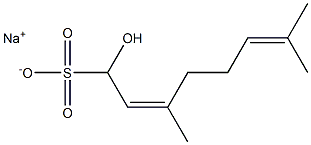 (2Z)-1-Hydroxy-3,7-dimethyl-2,6-octadiene-1-sulfonic acid sodium salt Struktur