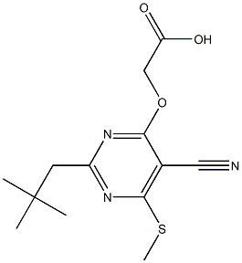 [2-(2,2-Dimethylpropyl)-5-cyano-6-methylthio-4-pyrimidinyloxy]acetic acid Struktur