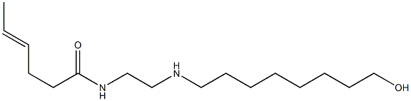 N-[2-[(8-Hydroxyoctyl)amino]ethyl]-4-hexenamide Struktur