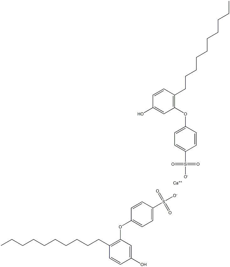 Bis(3'-hydroxy-6'-decyl[oxybisbenzene]-4-sulfonic acid)calcium salt Struktur