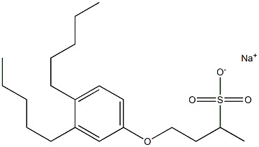 4-(3,4-Dipentylphenoxy)butane-2-sulfonic acid sodium salt Struktur