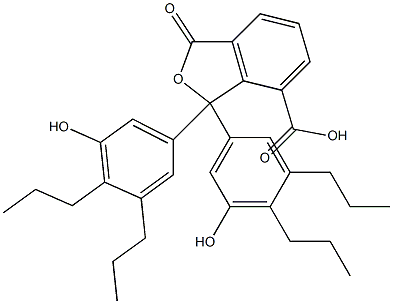 1,3-Dihydro-1,1-bis(5-hydroxy-3,4-dipropylphenyl)-3-oxoisobenzofuran-7-carboxylic acid Struktur