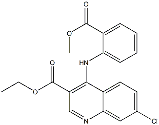 4-[(2-Methoxycarbonylphenyl)amino]-7-chloroquinoline-3-carboxylic acid ethyl ester Struktur