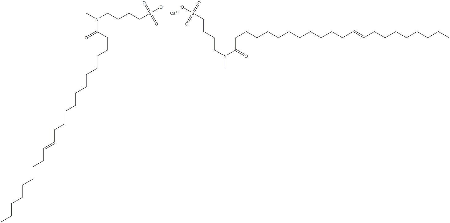 Bis[4-[N-[(E)-1-oxo-13-docosen-1-yl]-N-methylamino]-1-butanesulfonic acid]calcium salt Struktur