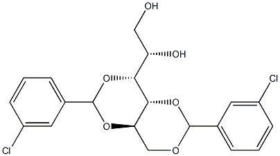 3-O,5-O:4-O,6-O-Bis(3-chlorobenzylidene)-D-glucitol Struktur