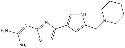 N-(Diaminomethylene)-4-[2-(piperidinomethyl)-1H-pyrrole-4-yl]thiazole-2-amine Struktur