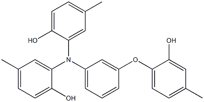 N,N-Bis(2-hydroxy-5-methylphenyl)-3-(2-hydroxy-4-methylphenoxy)benzenamine Struktur