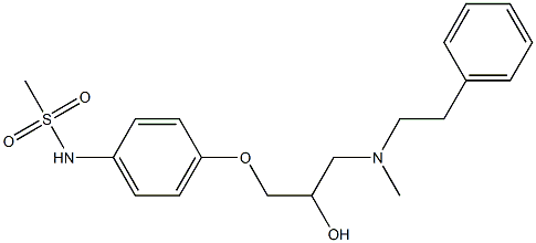 N-[4-[2-Hydroxy-3-[N-(2-phenylethyl)-N-methylamino]propyloxy]phenyl]methanesulfonamide Struktur