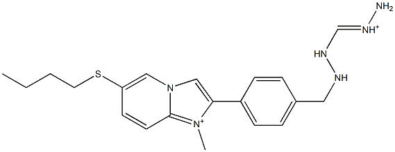 1-Methyl-6-butylthio-2-[4-[2-(aminoiminiomethyl)hydrazinomethyl]phenyl]imidazo[1,2-a]pyridin-1-ium Struktur