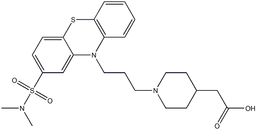 [1-[3-[2-(Dimethylaminosulfonyl)-10H-phenothiazin-10-yl]propyl]piperidin-4-yl]acetic acid Struktur