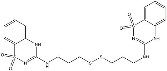 3,3'-[Dithiobis(3,1-propanediyl)bis(imino)]bis[4H-1,2,4-benzothiadiazine 1,1-dioxide] Struktur