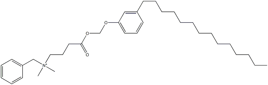 N,N-Dimethyl-N-benzyl-N-[3-[[(3-tetradecylphenyloxy)methyl]oxycarbonyl]propyl]aminium Struktur