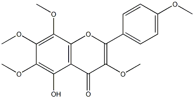 5-Hydroxy-3,6,7,8,4'-pentamethoxyflavone Struktur