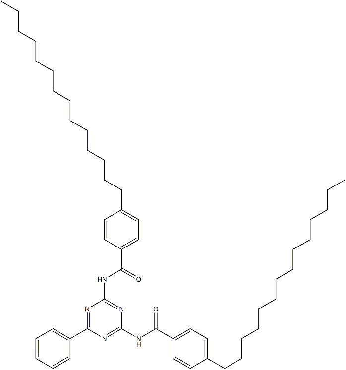 N,N'-(6-Phenyl-1,3,5-triazine-2,4-diyl)bis(4-tetradecylbenzamide) Struktur