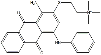 N,N,N-Trimethyl-2-[[(1-amino-4-anilino-9,10-anthraquinon)-2-yl]thio]ethanaminium Struktur