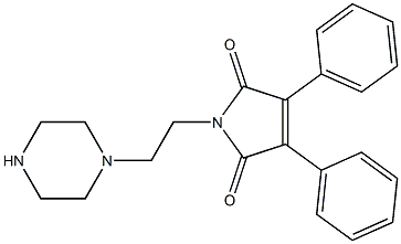 3,4-Diphenyl-1-[2-(piperazin-1-yl)ethyl]-1H-pyrrole-2,5-dione Struktur