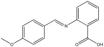 2-(4-Methoxybenzylideneamino)benzoic acid Struktur