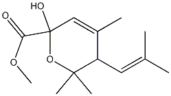 5,6-Dihydro-2-hydroxy-4,6,6-trimethyl-5-(2-methyl-1-propenyl)-2H-pyran-2-carboxylic acid methyl ester Struktur