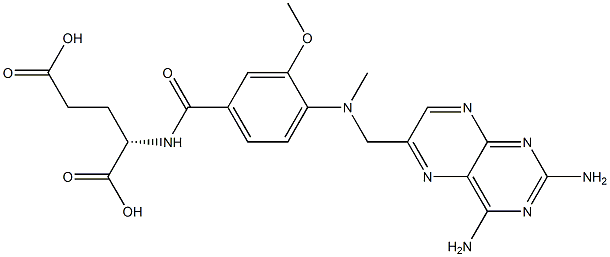 N-[4-[[(2,4-Diaminopteridin-6-yl)methyl]methylamino]-3-methoxybenzoyl]-L-glutamic acid Struktur