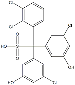 (2,3-Dichlorophenyl)bis(3-chloro-5-hydroxyphenyl)methanesulfonic acid Struktur