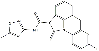 8-Fluoro-N-(5-methyl-3-isoxazolyl)-1,2-dihydro-1-oxo-6H-pyrrolo[3,2,1-de]acridine-2-carboxamide Struktur