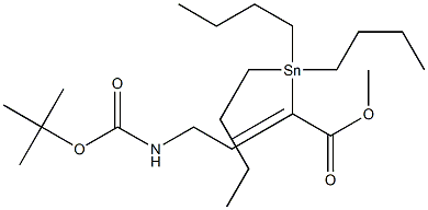 (2Z)-3-[[(tert-Butoxycarbonyl)amino]methyl]-2-(tributylstannyl)acrylic acid methyl ester Struktur