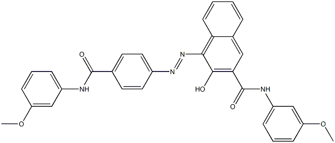 4-[[4-[[(3-Methoxyphenyl)amino]carbonyl]phenyl]azo]-3-hydroxy-N-(3-methoxyphenyl)-2-naphthalenecarboxamide Struktur