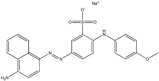 5-(4-Amino-1-naphtylazo)-2-(p-methoxyanilino)benzenesulfonic acid sodium salt Struktur