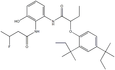 6-(3-Fluorobutyrylamino)-5-[2-(2,4-di-tert-amylphenoxy)butyrylamino]phenol Struktur