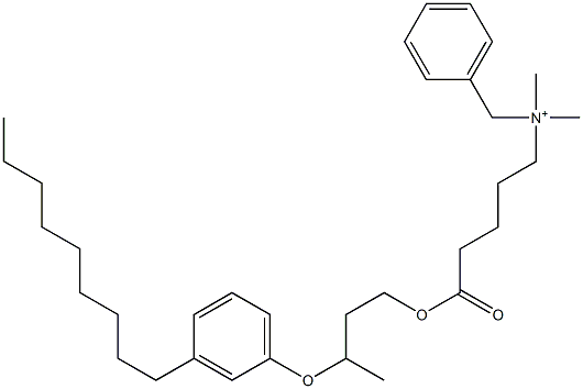 N,N-Dimethyl-N-benzyl-N-[4-[[3-(3-nonylphenyloxy)butyl]oxycarbonyl]butyl]aminium Struktur