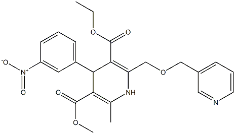 6-(Pyridin-3-ylmethoxymethyl)-4-(3-nitrophenyl)-2-methyl-1,4-dihydropyridine-3,5-dicarboxylic acid 3-methyl 5-ethyl ester Struktur