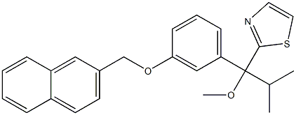 2-[1-Methoxy-1-[3-[(2-naphthalenyl)methoxy]phenyl]-2-methylpropyl]thiazole Struktur