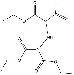 2-[N,N'-Bis(ethoxycarbonyl)hydrazino]-3-methyl-3-butenoic acid ethyl ester Struktur