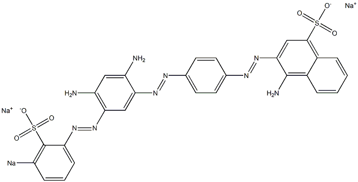 4-Amino-3-[[4-[[2,4-diamino-5-[(3-sodiosulfophenyl)azo]phenyl]azo]phenyl]azo]naphthalene-1-sulfonic acid sodium salt Struktur