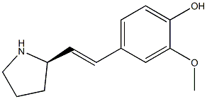 2-Methoxy-4-[(E)-2-[(2R)-2-pyrrolidinyl]ethenyl]phenol Struktur