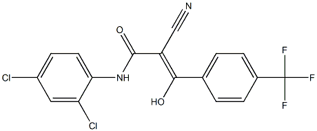 2-Cyano-3-hydroxy-3-[4-trifluoromethylphenyl]-N-[2,4-dichlorophenyl]acrylamide Struktur