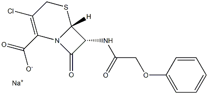 (6R,7R)-7-[(Phenoxyacetyl)amino]-3-chloro-8-oxo-5-thia-1-azabicyclo[4.2.0]oct-2-ene-2-carboxylic acid sodium salt Struktur