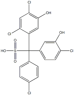 (4-Chlorophenyl)(4-chloro-3-hydroxyphenyl)(2,4-dichloro-5-hydroxyphenyl)methanesulfonic acid Struktur