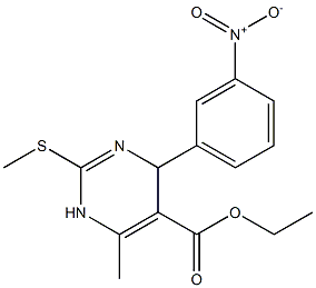 1,4-Dihydro-6-methyl-2-methylthio-4-(3-nitrophenyl)pyrimidine-5-carboxylic acid ethyl ester Struktur