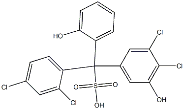 (2,4-Dichlorophenyl)(3,4-dichloro-5-hydroxyphenyl)(2-hydroxyphenyl)methanesulfonic acid Struktur