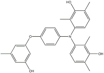 N,N-Bis(3-hydroxy-2,4-dimethylphenyl)-4-(3-hydroxy-5-methylphenoxy)benzenamine Struktur