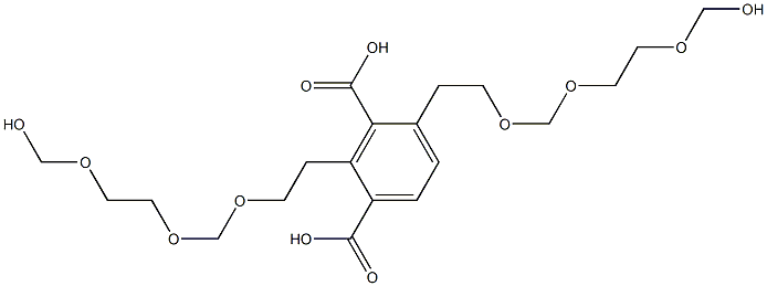 2,4-Bis(9-hydroxy-3,5,8-trioxanonan-1-yl)isophthalic acid Struktur