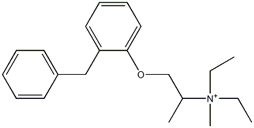 N,N-Diethyl N-[1-methyl-2-(2-benzylphenoxy)ethyl]methanaminium Struktur