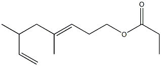 Propionic acid 4,6-dimethyl-3,7-octadienyl ester Struktur