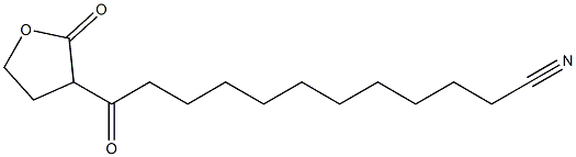 12-Oxo-12-[(tetrahydro-2-oxofuran)-3-yl]dodecanenitrile Struktur