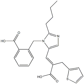 (E)-3-[2-Butyl-1-(2-carboxybenzyl)-1H-imidazol-5-yl]-2-(2-thienylmethyl)acrylic acid Struktur