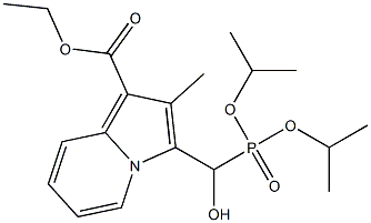 (1-Ethoxycarbonyl-2-methylindolizin-3-yl)hydroxymethylphosphonic acid diisopropyl ester Struktur